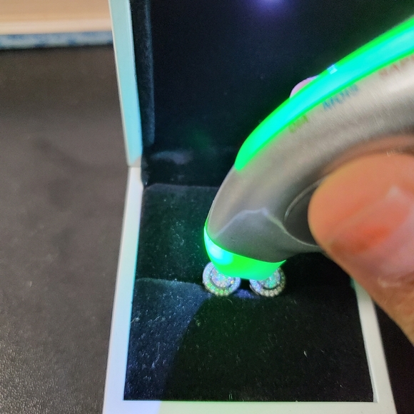 Watch Video / Sterling Silver 925 Solitaire Diamond Halo Earrings / Code1989 - Picture 3 of 8